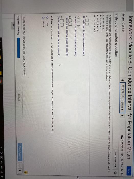 Solved Homework: Module 6- Confidence Interval for | Chegg.com