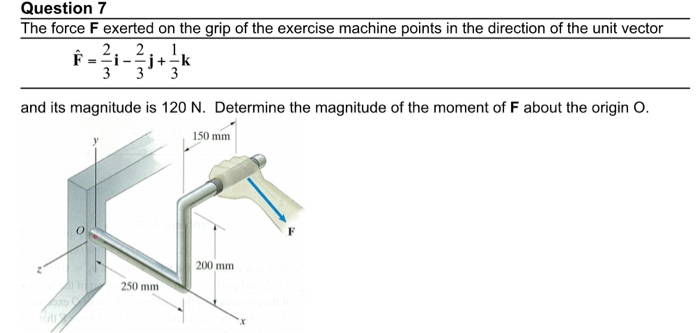 Solved Question 7 The Force F Exerted On The Grip Of The Chegg Com