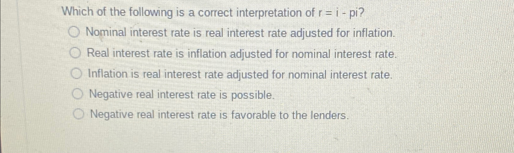 Solved Which of the following is a correct interpretation of | Chegg.com