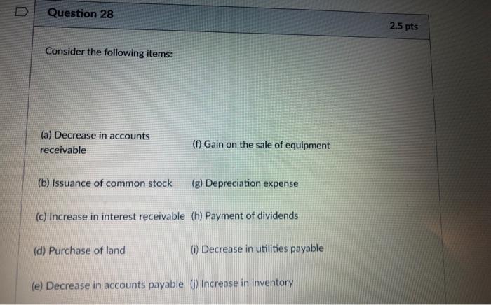 Solved Consider the following items: (a) Decrease in | Chegg.com