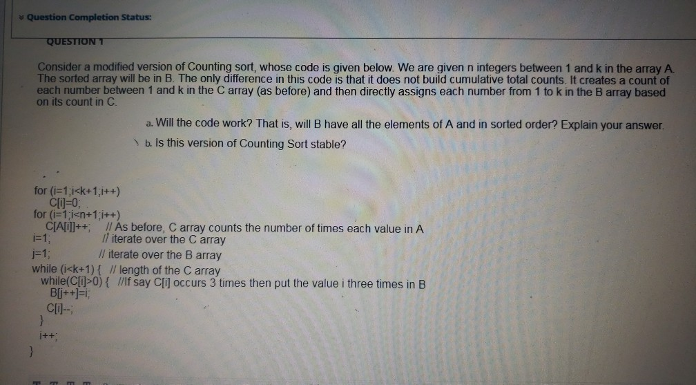 Solved Question Completion Status: QUESTION 1 Consider a | Chegg.com