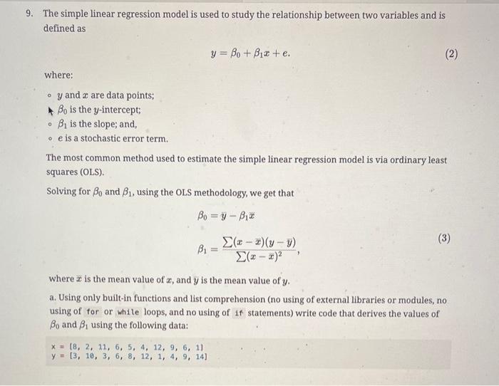 Solved The Simple Linear Regression Model Is Used To Study | Chegg.com