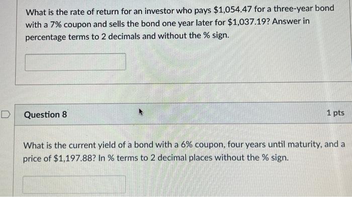 Solved What is the rate of return for an investor who pays | Chegg.com