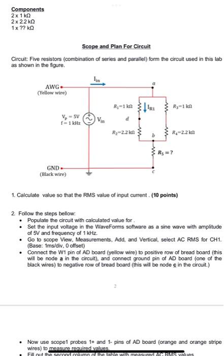 Scope and Plan For Circuit Circuit: Five resistors | Chegg.com