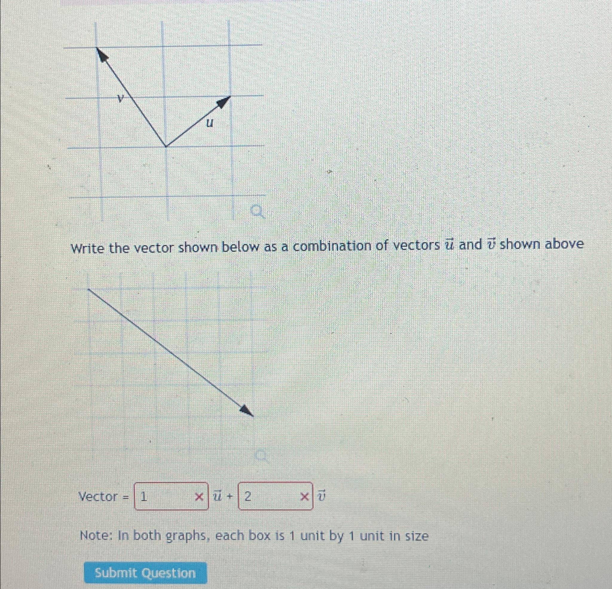 Solved Write The Vector Shown Below As A Combination Of | Chegg.com