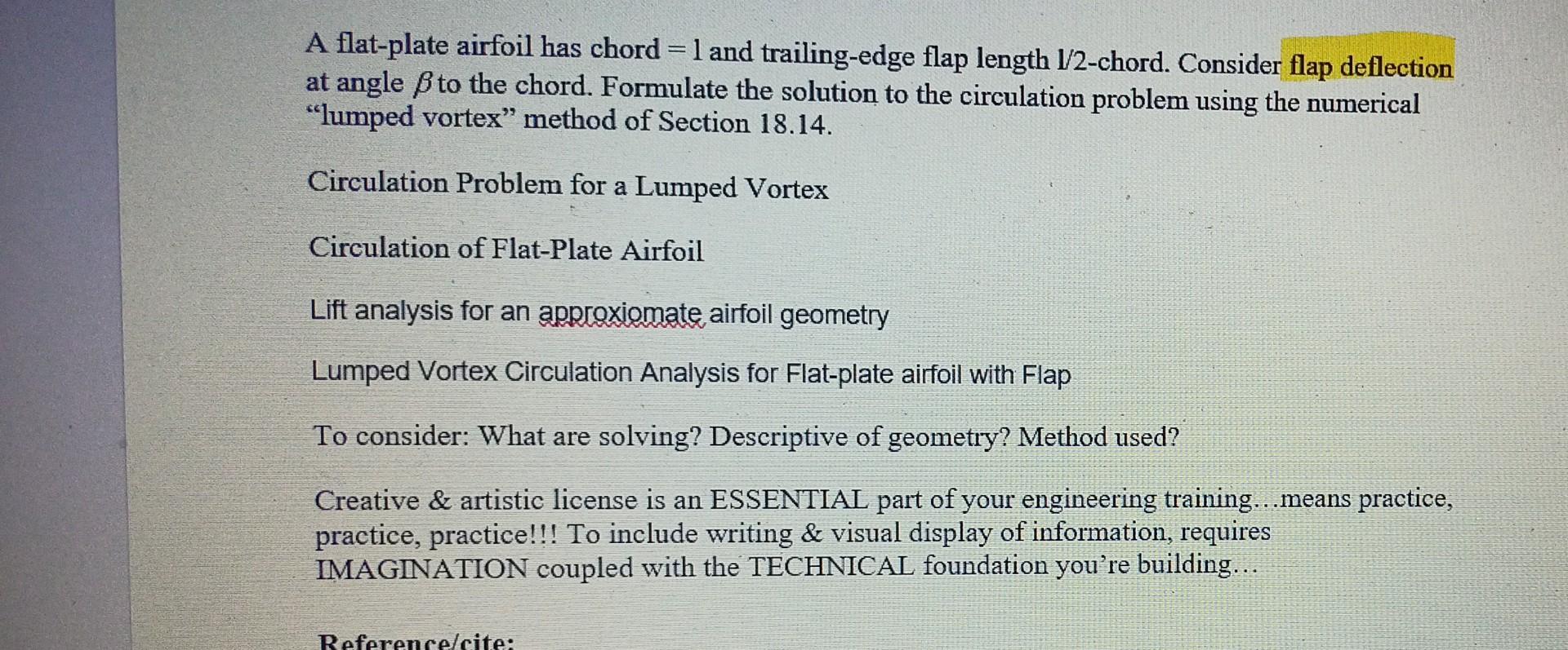 A flat-plate airfoil has chord =1 and trailing-edge | Chegg.com