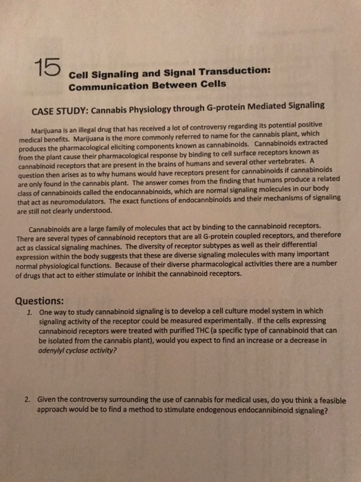 Solved 15 Cell Signaling and Signal Transduction