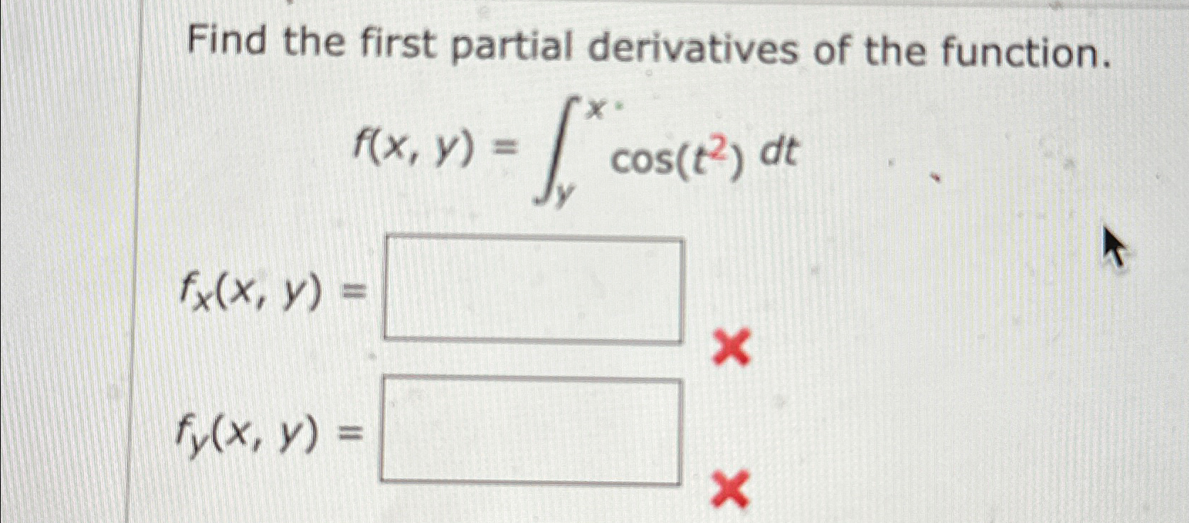 Solved Find the first partial derivatives of the | Chegg.com