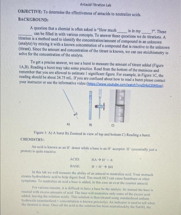 Antacid Titration Lab OBJECTIVE To determine the
