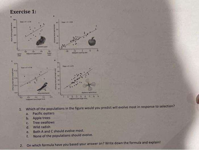 Solved Exercise 1: 1. Which of the populations in the figure | Chegg.com