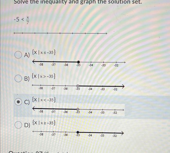 Solved Solve the inequality and graph the solution set. -5