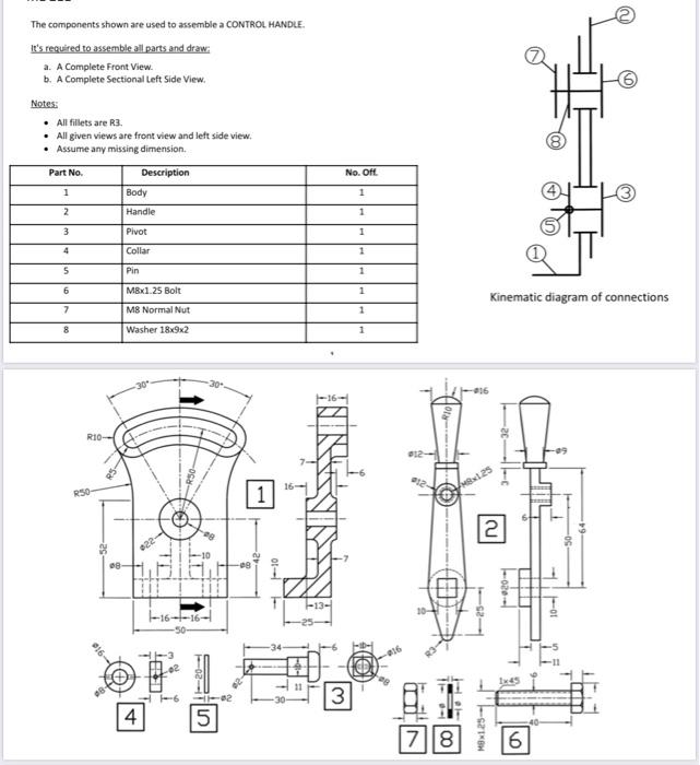 Solved The components shown are used to assemble a CONTROL | Chegg.com