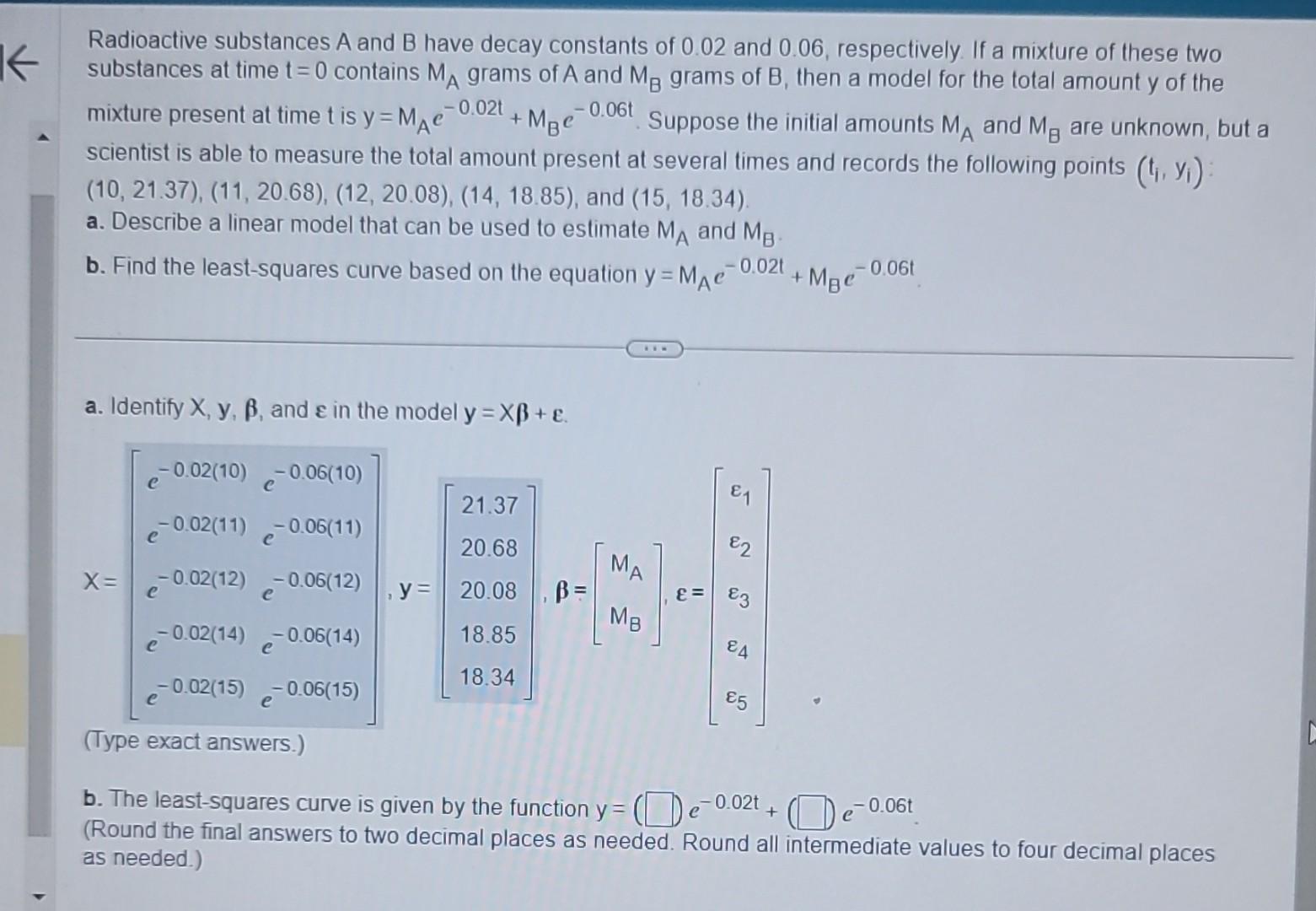 Solved Radioactive Substances A And B Have Decay Constants | Chegg.com