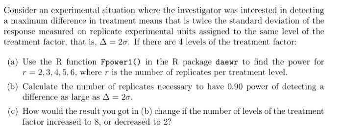 Solved Consider an experimental situation where the | Chegg.com