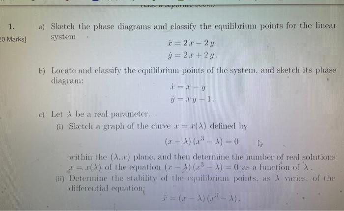 Solved COOP 1. 0 Marks) a) Sketch the phase diagrams and | Chegg.com
