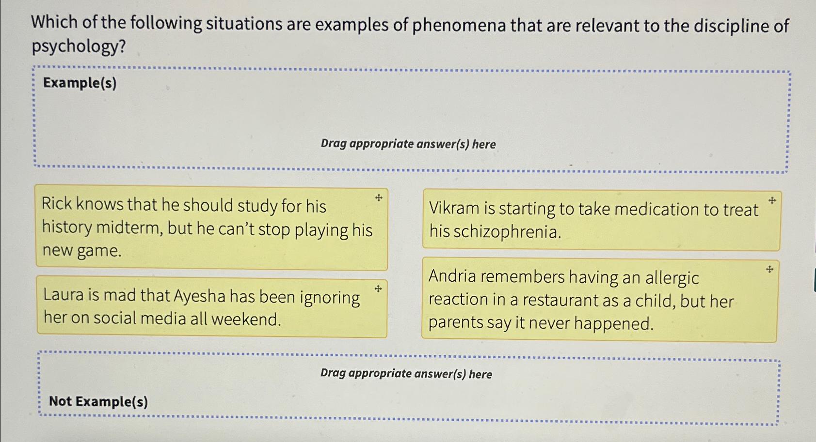 Solved Which of the following situations are examples of | Chegg.com