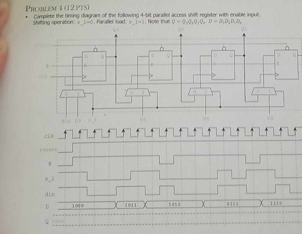 Solved . PROBLEM 4 (12 PTS) Complete the timing diagram of | Chegg.com