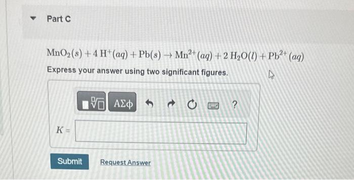 Solved Calculate The Equilibrium Constant For Each Of The