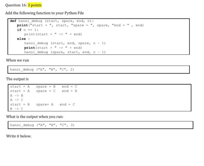 Solved end) Question 16:3 points Add the following function | Chegg.com