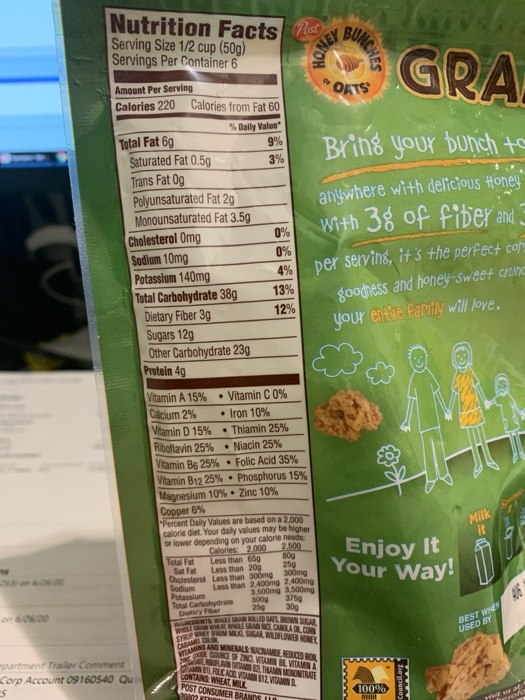 Solved For This Discussion, Find A Nutrition Facts Label For | Chegg.com