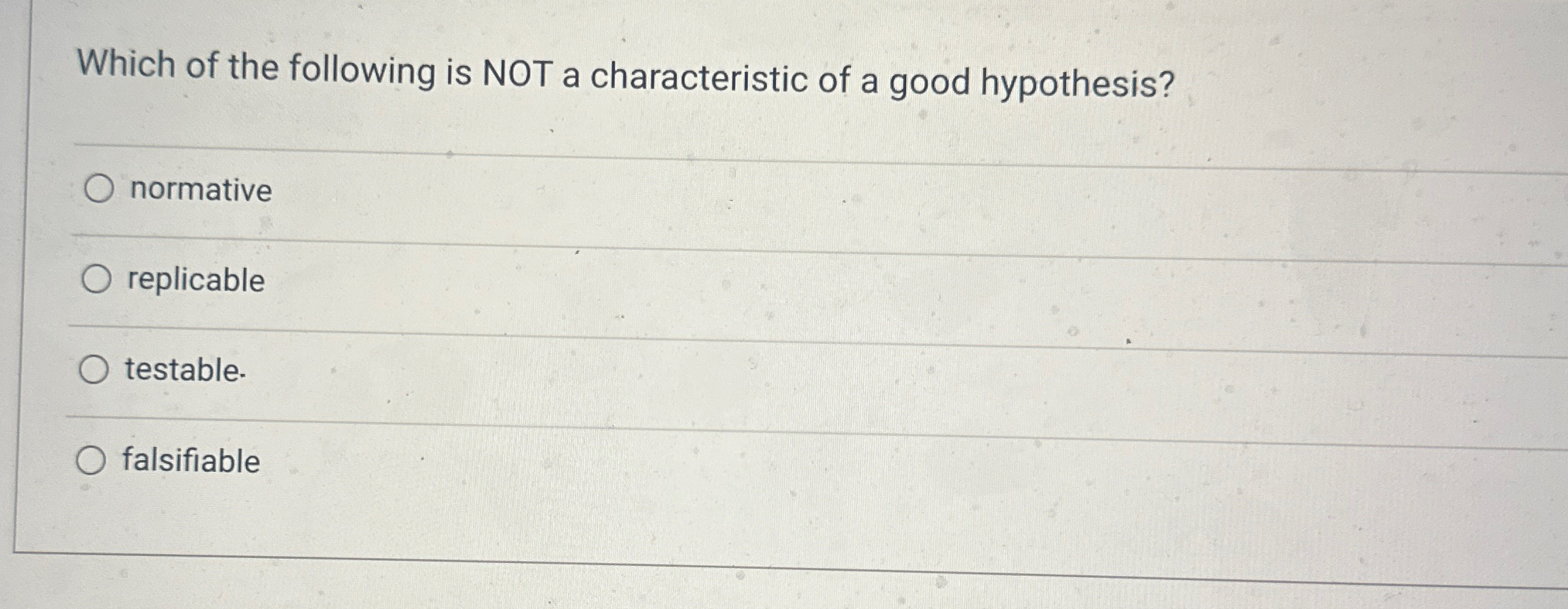 not a characteristic of a good hypothesis