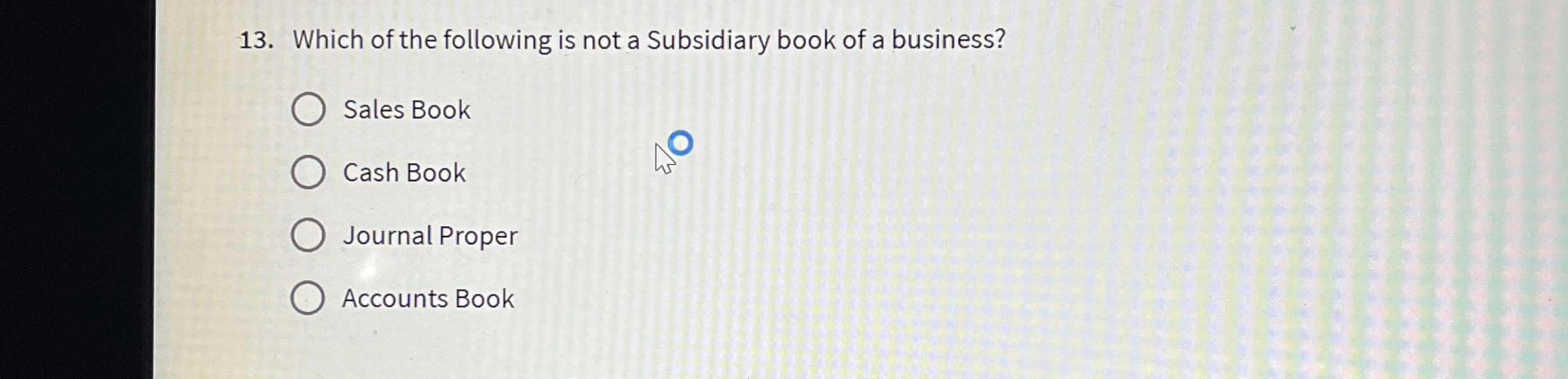 Solved Which of the following is not a Subsidiary book of a | Chegg.com
