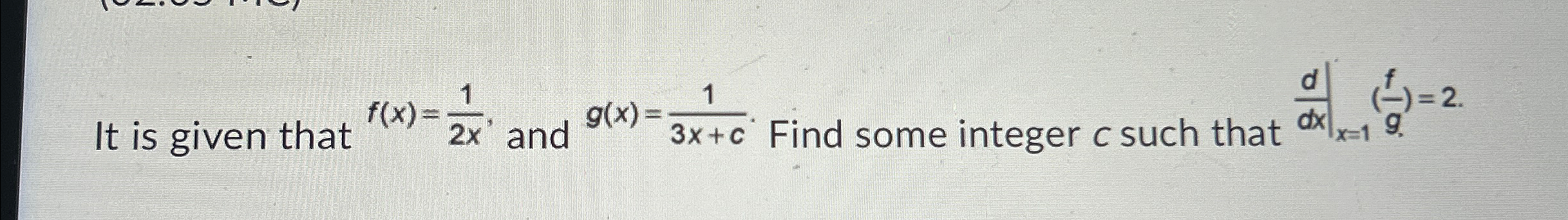 Solved Given Fx X3 And Gx12x2 1 Which Is A Soluti
