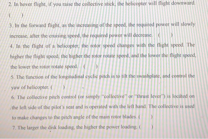 Solved 2. In hover flight, if you raise the collective | Chegg.com
