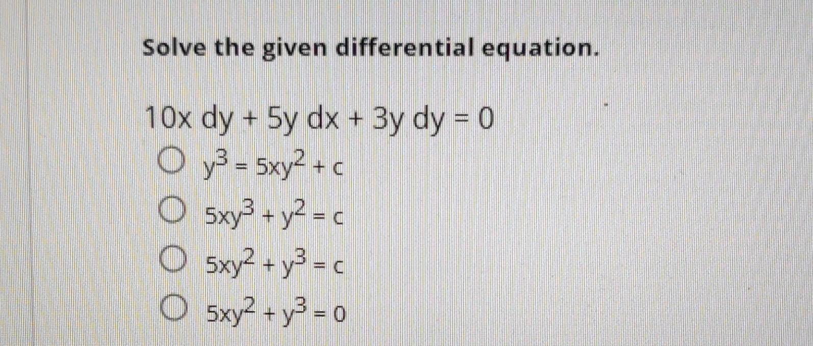 Solved Solve the given differential equation. | Chegg.com