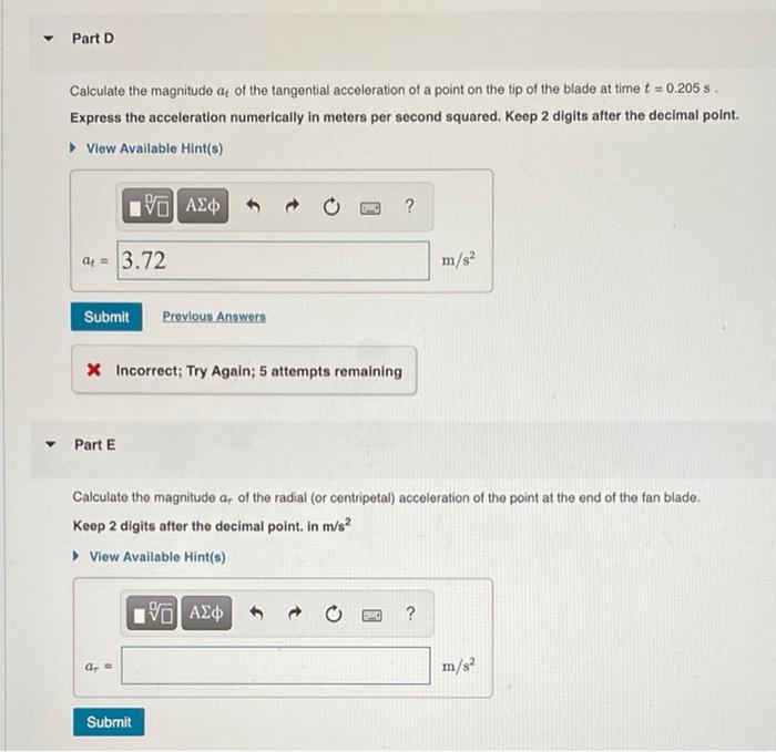 Solved I need help woth parts D and E (I put the answers to | Chegg.com