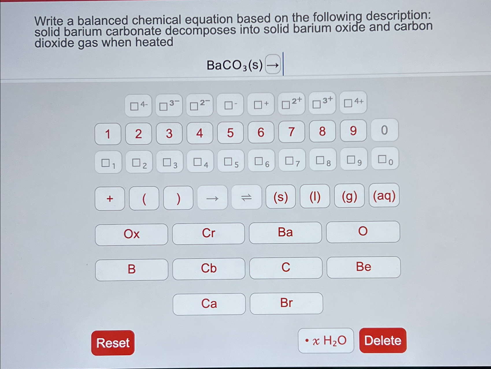 Solved write a balanced chemical equation based on the chegg