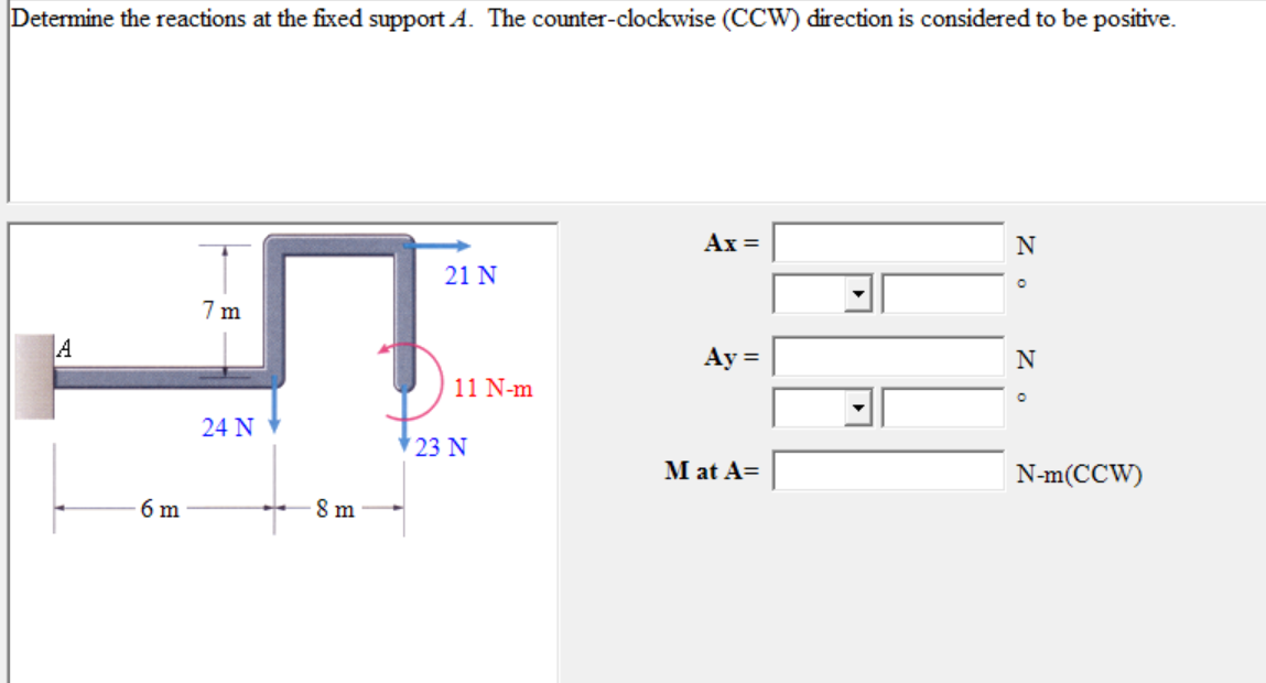 Solved Determine the reactions at the fixed support A. ﻿The | Chegg.com