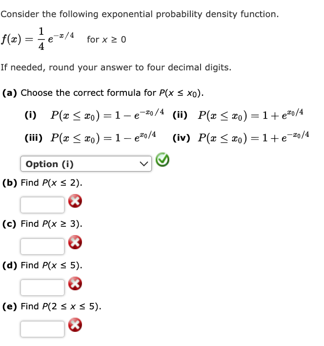 Solved (b) ﻿Find P(x = 3). ﻿(d) ﻿Find | Chegg.com