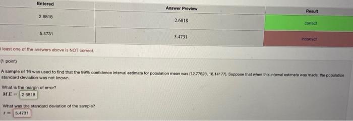 Solved teast one of the nnswers above is NOT oorrect. (1 | Chegg.com