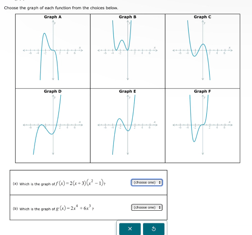 Choose the graph of each function from the choices | Chegg.com