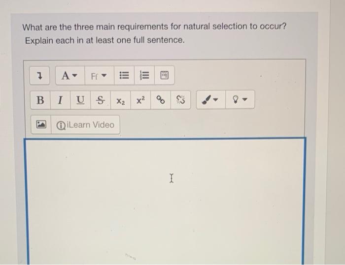Solved What are the three main requirements for natural
