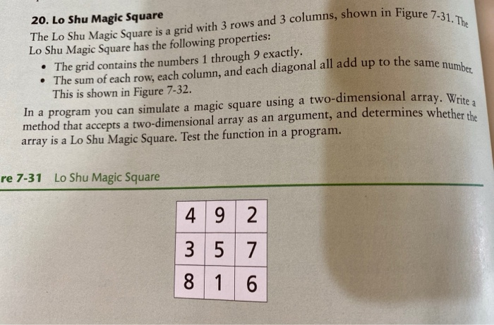 Solved The Lo Shu Magic Square is a grid with 3 rows and 3 | Chegg.com