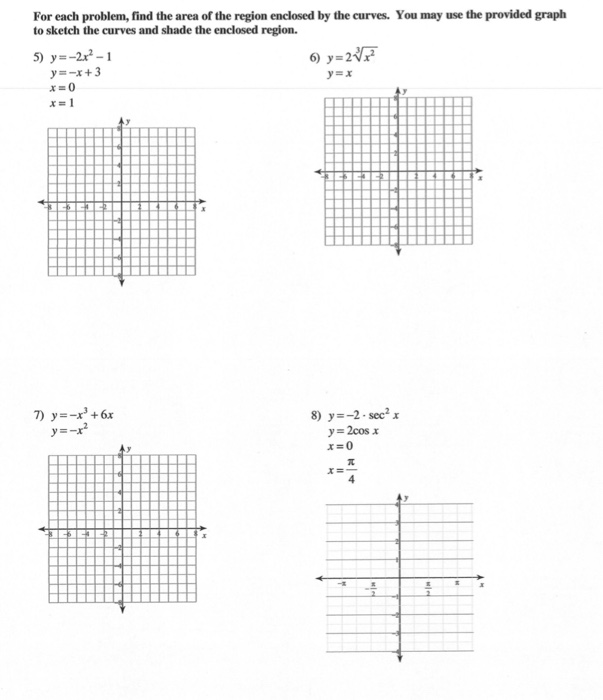 Solved For each problem, find the area of the region | Chegg.com
