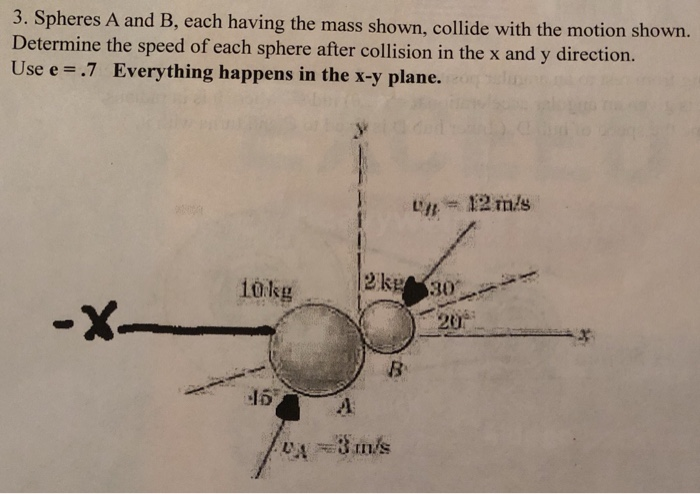 Solved 3. Spheres A And B, Each Having The Mass Shown, | Chegg.com