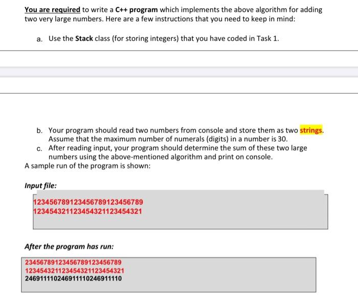 Solved Here is the description of the problem of Adding two | Chegg.com