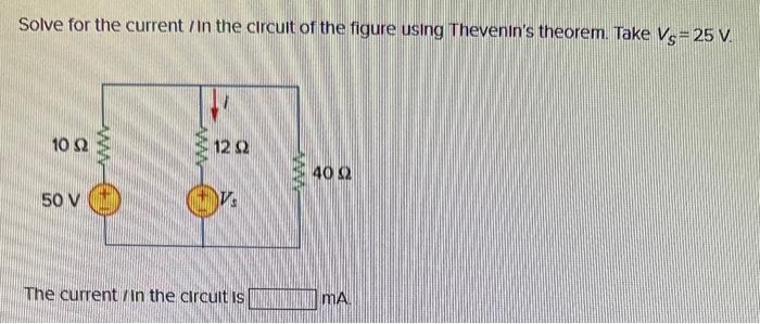 Solved Solve for the current I in the circuit of the figure | Chegg.com