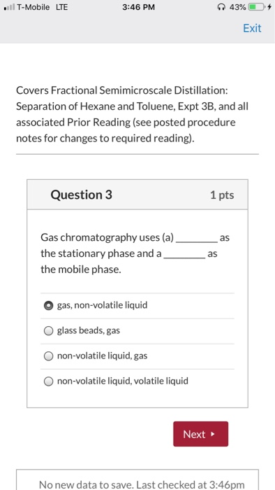 Solved Gas chromatography uses (a) __________ as the | Chegg.com