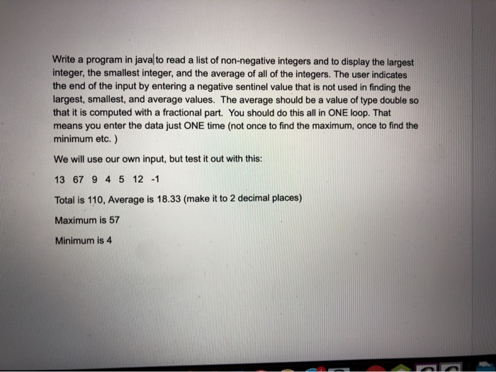 Solved Write a program in java to read a list of | Chegg.com