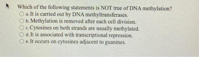 Solved Which of the following statements is NOT true of DNA | Chegg.com
