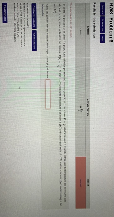 Solved HW8: Problem 6 Previous Problem List Next Results for | Chegg.com