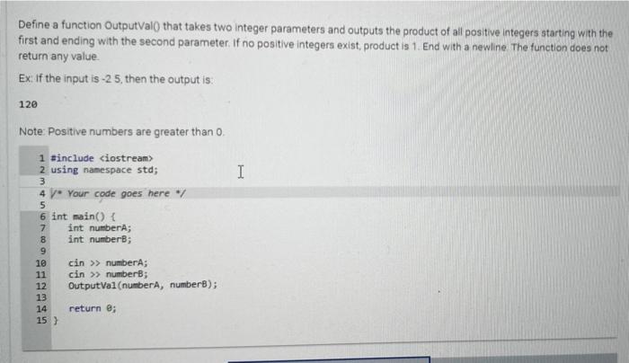 Solved Define a function Output all that takes two integer | Chegg.com