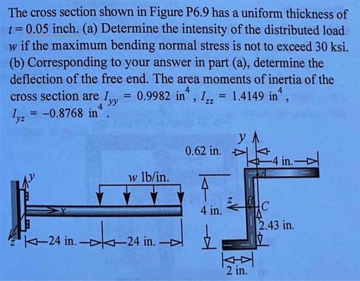 Solved The cross section shown in Figure P6.9 has a uniform | Chegg.com