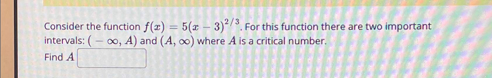 Solved Consider the function f(x)=5(x-3)23. ﻿For this | Chegg.com