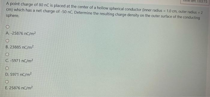 Solved lert 103915 A point charge of 80 nC is placed at the | Chegg.com