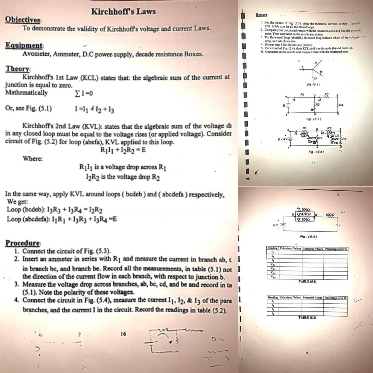 Report 1. For the circuit of Fig (5.3), using the | Chegg.com
